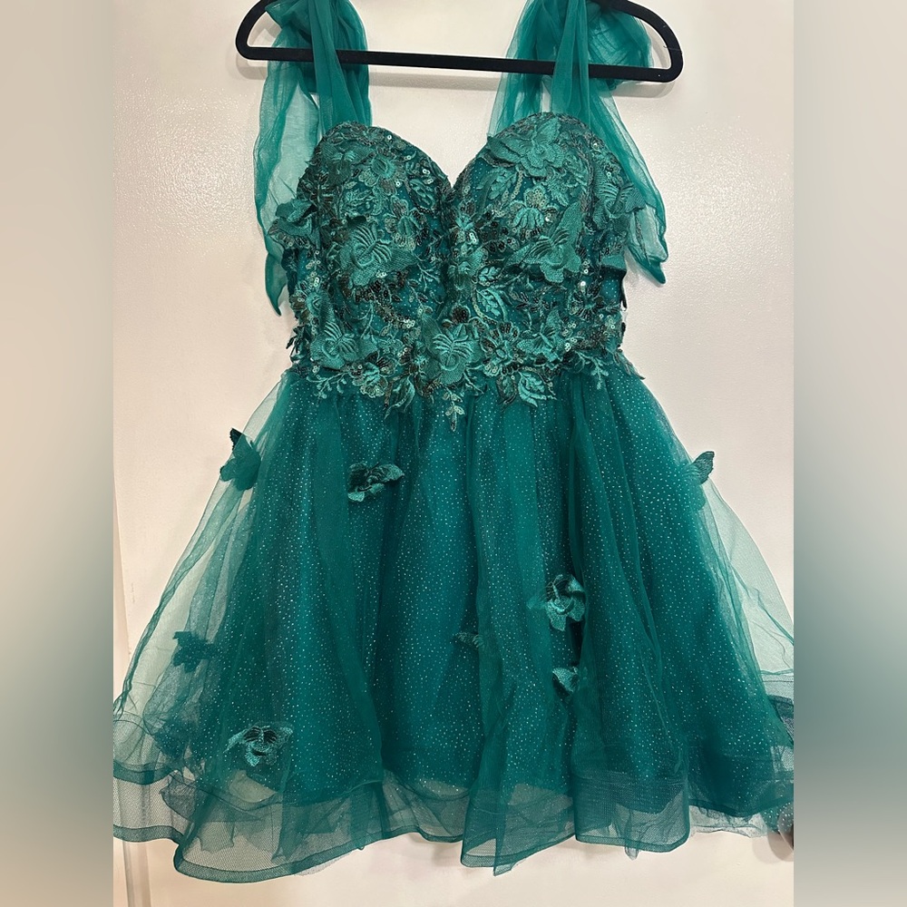 Teal Floral Dress super elegant size 12 nwt..